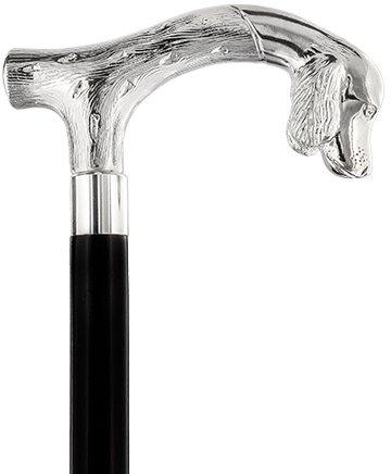 Tried-and-True Cocker Spaniel Nickel Plated Fritz Handle Cane w/ Custom Shaft & Collar Free Shipping Classic