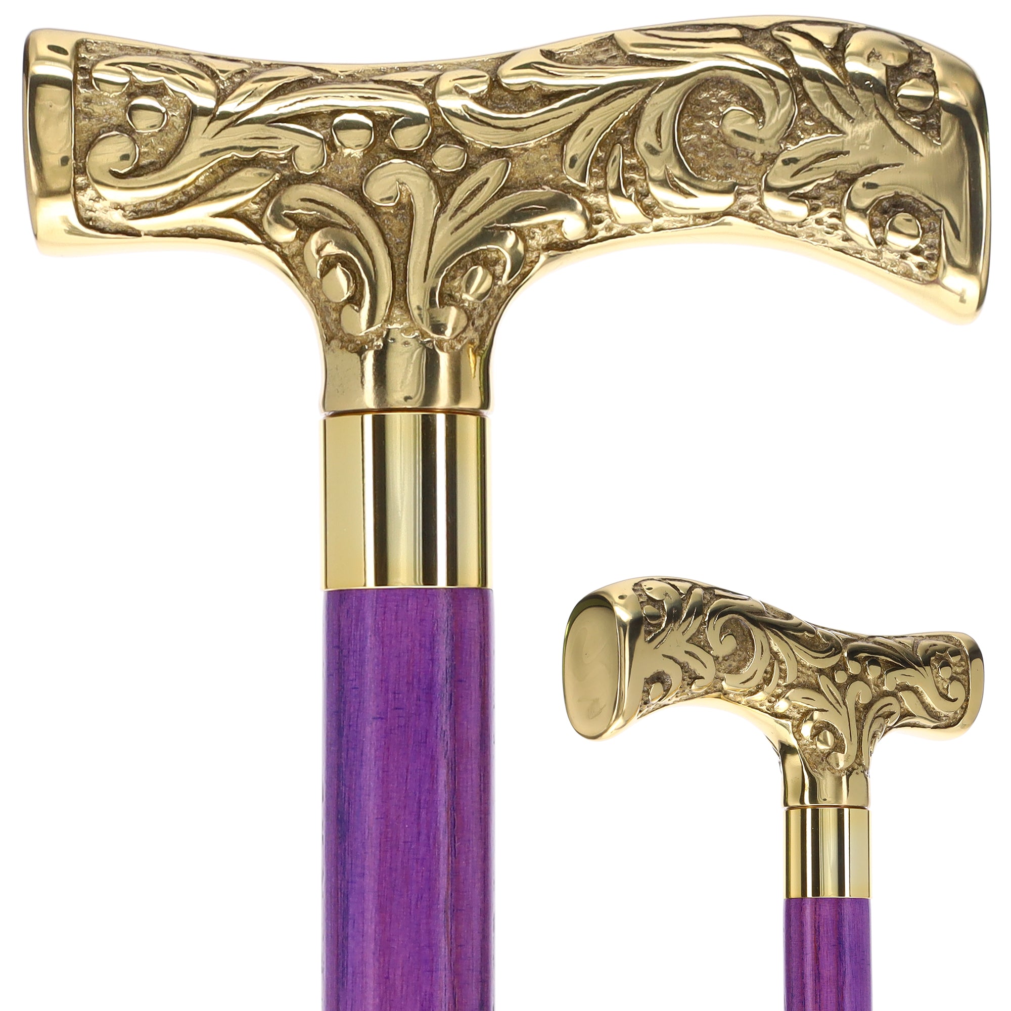 Premium Brass T-Shaped Handle Cane: Stained Custom Color Shaft Cheap Sale Enjoy