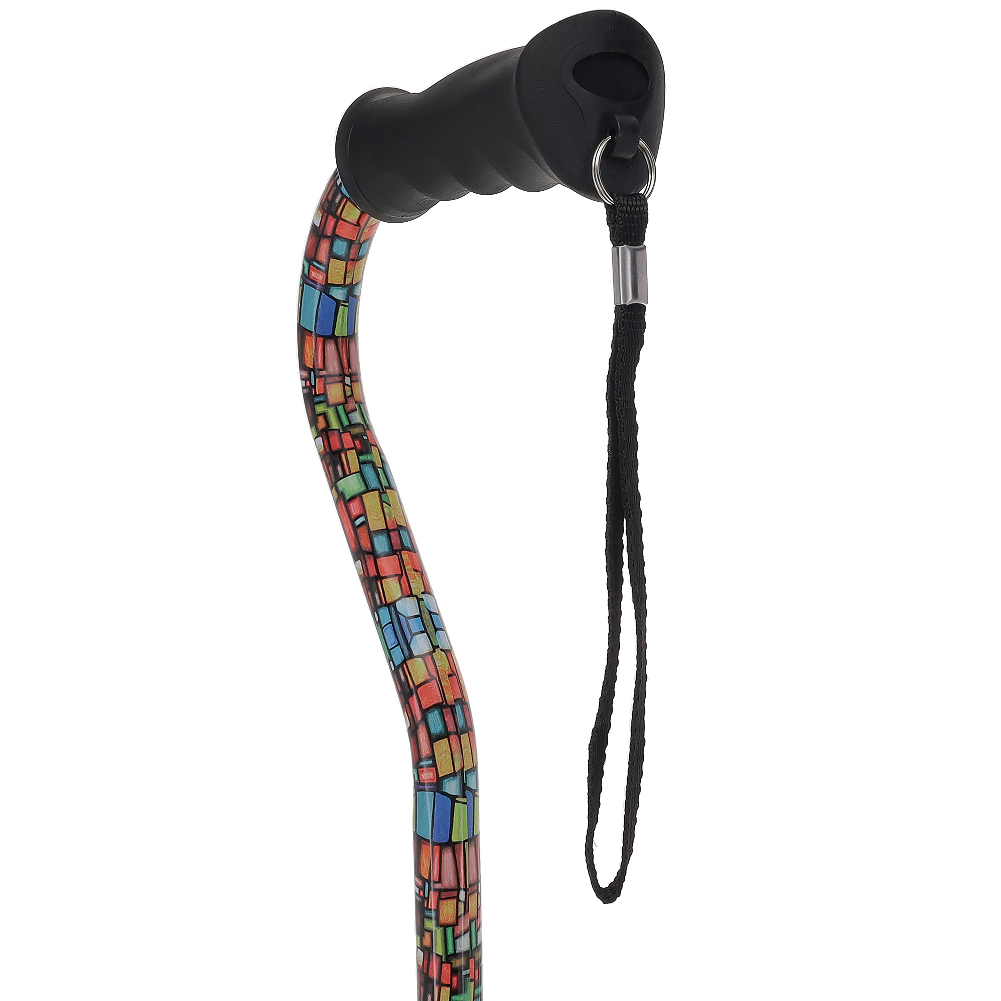 Mosaic Stained Designer Cane: Adjustable, Comfort Grip Offset Sale Authentic