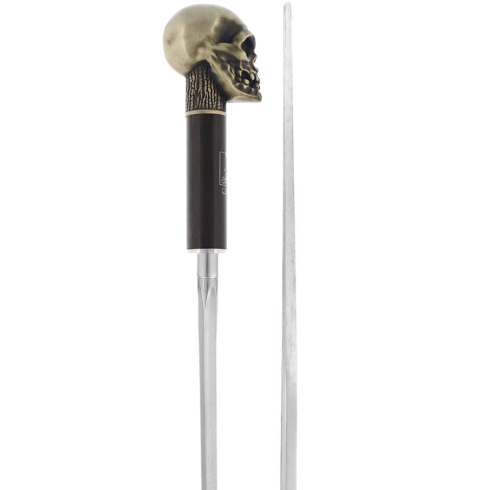 Silver Plated Skull Handle Sword Walking Stick With Stamina Shaft Clearance With Mastercard