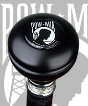 POW-MIA Emblem Knob Stick: Large Knob, Pewter Collar Free Shipping Cheap Pice