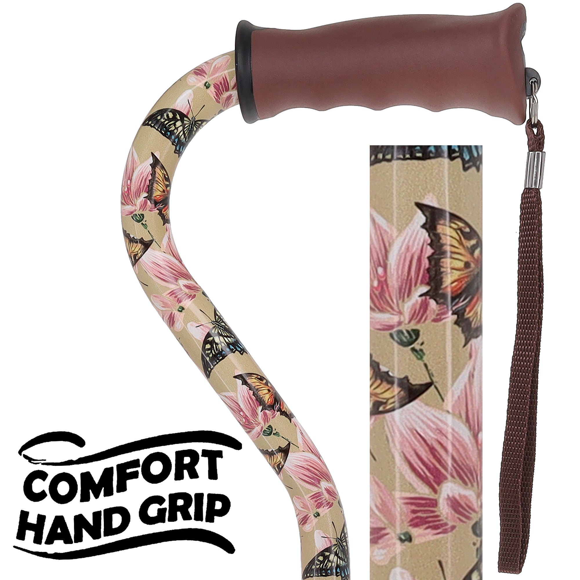 Lily & Butterfly: Adjustable Comfort Grip Offset Walking Cane Genuine Online