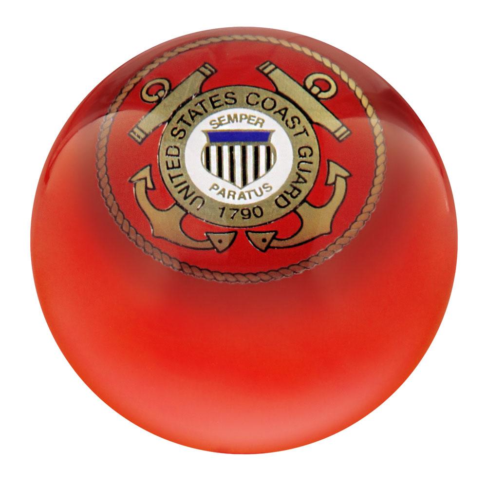 U.S. Coast Guard Red Round Knob Cane w/ Custom Wood Shaft & Collar Cheap Sale Best Pices