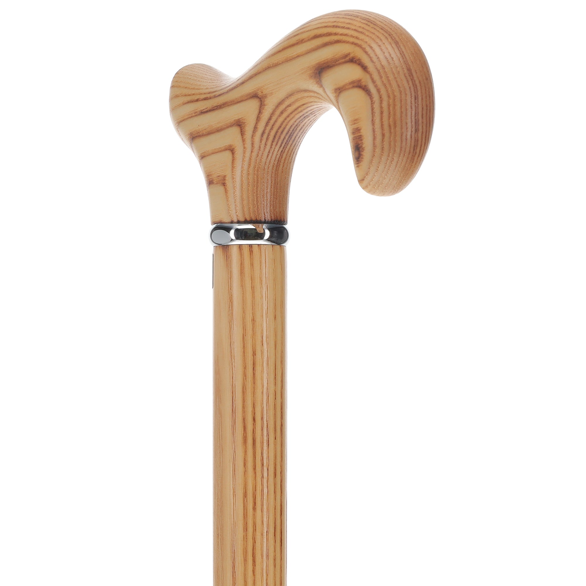 Flame Scorched Ash Derby Walking Cane: Enhanced Wood Grain Cheap Pices Authentic