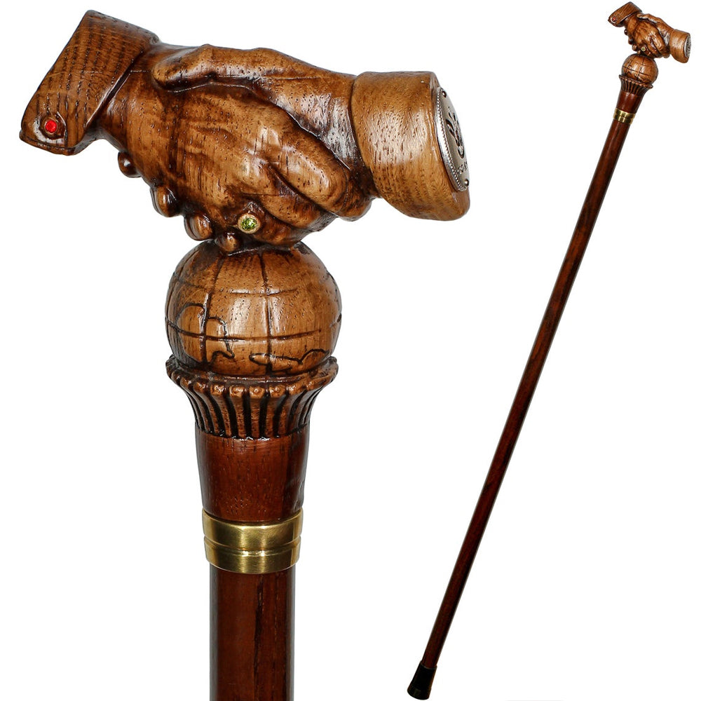 World Peace Artisan Intricate Handcarved Cane Buy Cheap Free Shipping