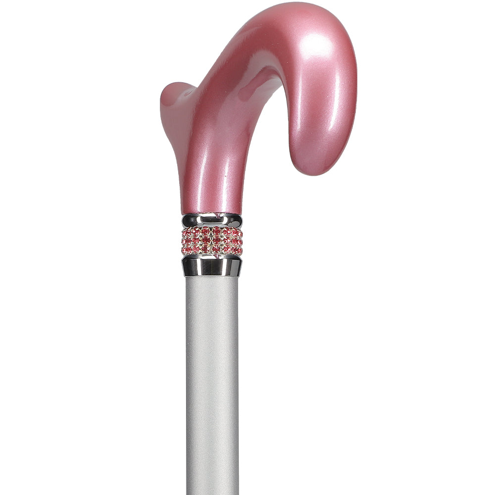 Rhinestone Designer Cane: Chic Pink Pearlz Sparkles & Handle Pices Online