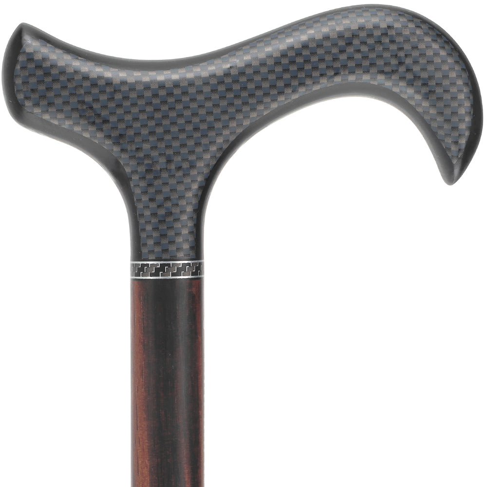 Exotic Ebony Wood on Carbon Fiber - Derby Walking Cane Professional