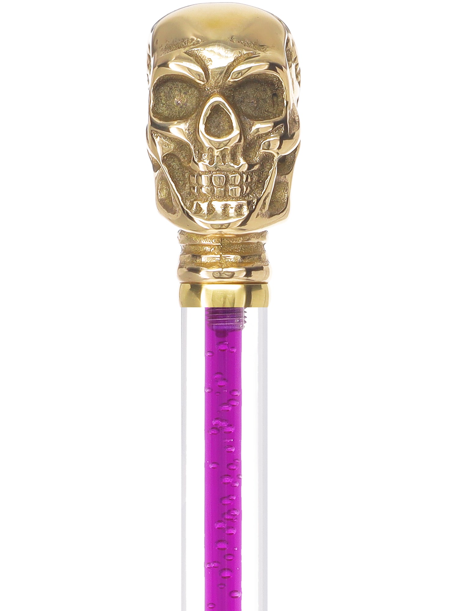 Color Crystal Elegance Brass Skull Cane with Invisible Acrylic Shaft Options Free Shipping 100% Guaranteed