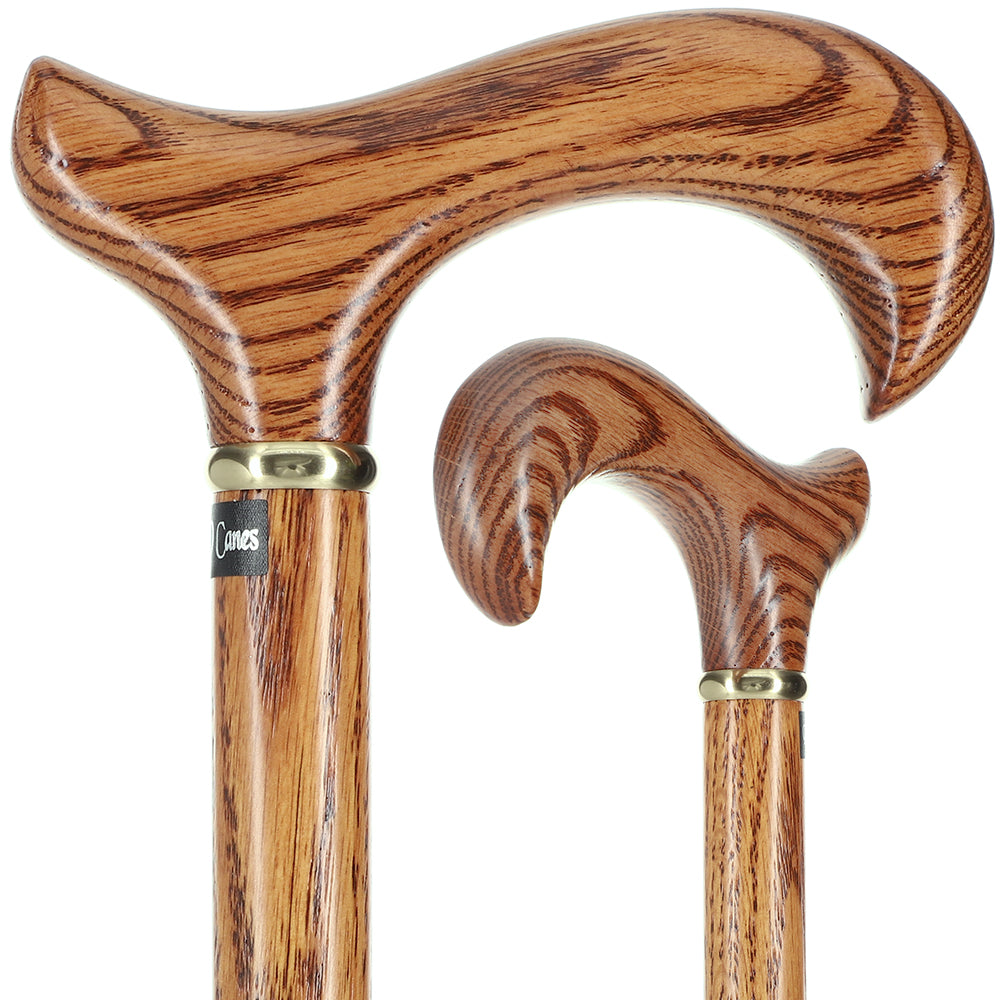 Strong Natural Oak Derby Cane with Gold Collar Free Shipping Big Discount