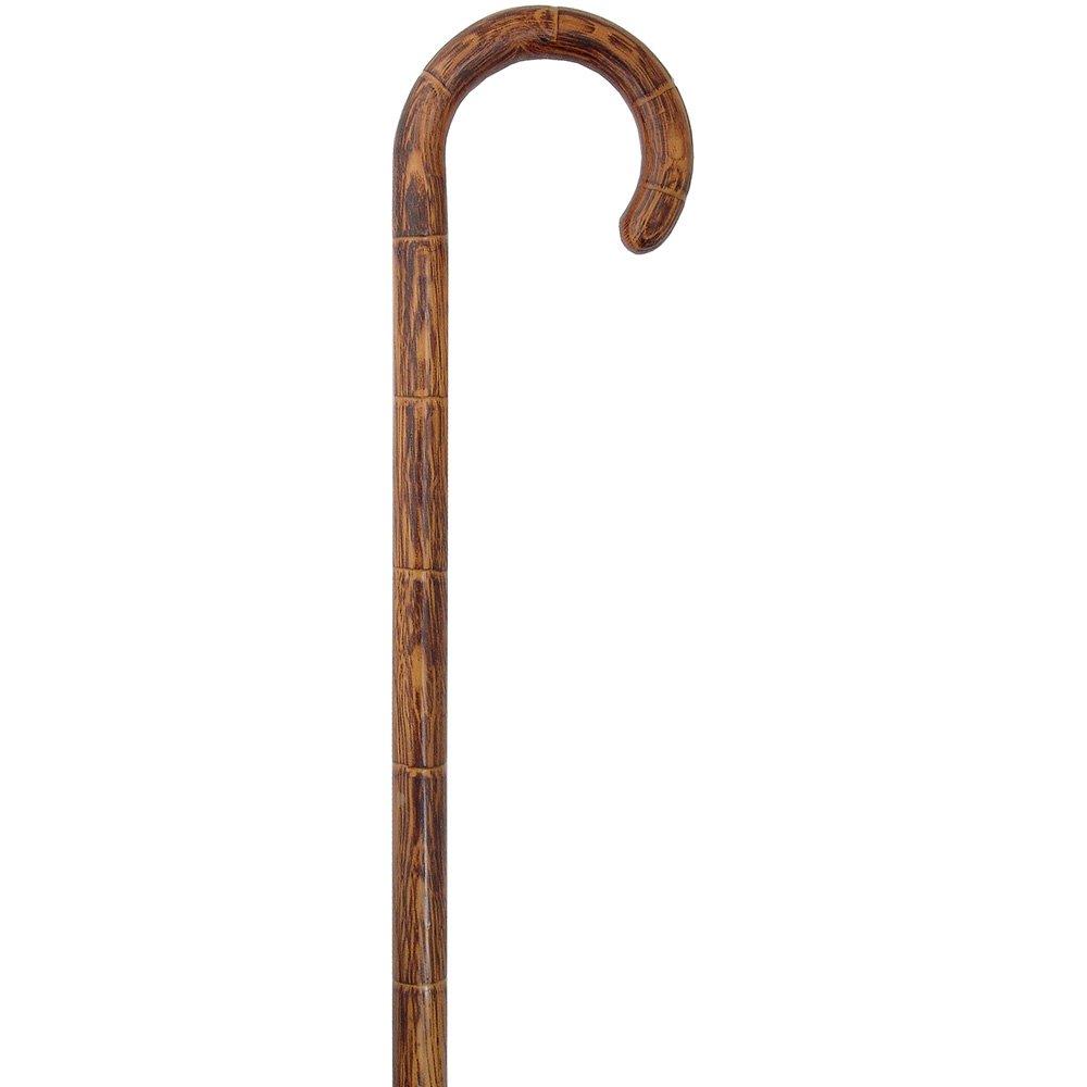 Scorched Oak Cane: Tourist Handle, Notched Design Pictures Cheap Pice