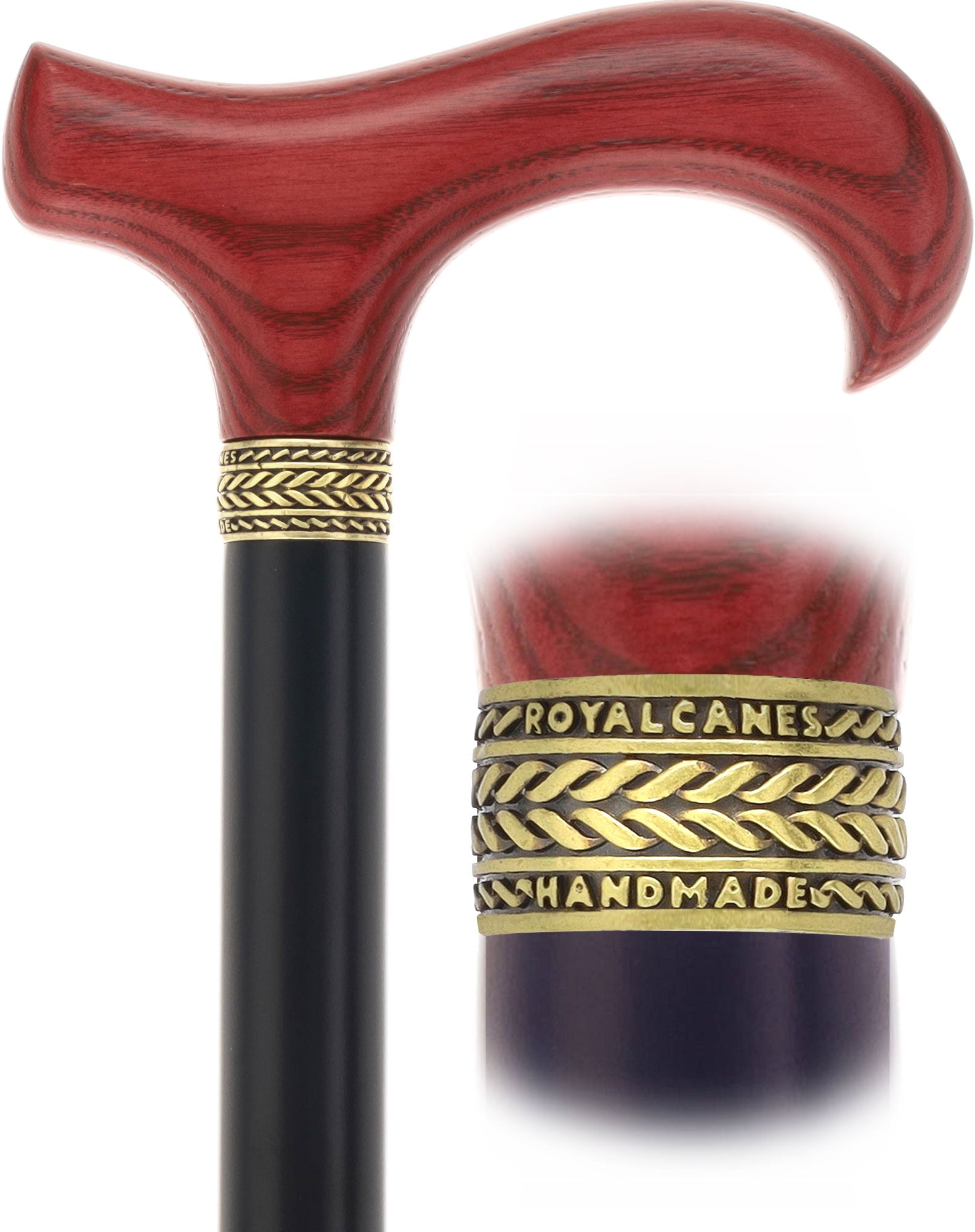 Derby Handle - XL Size - Extra Long & Strong (Mahogany, Black, Pewter Collar) Free Shipping Get Authentic