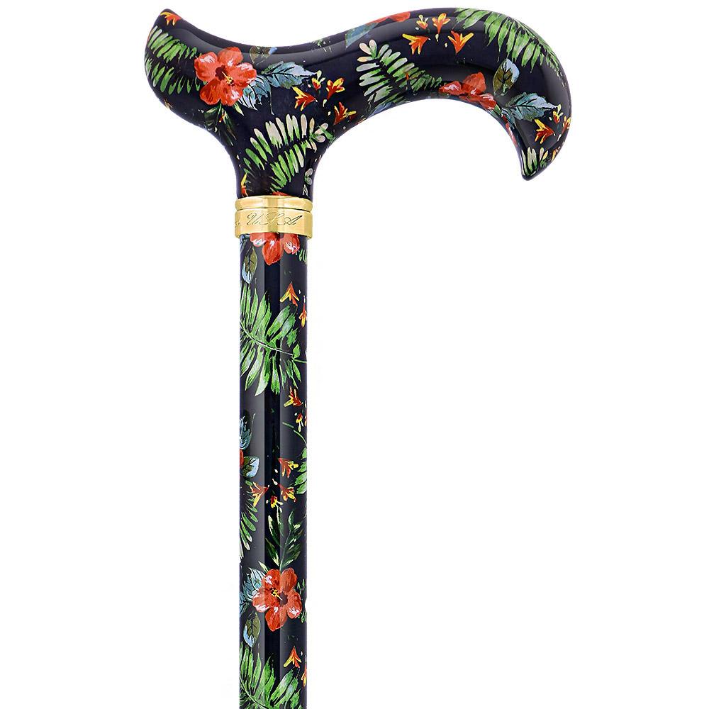 Island Way: Designer Folding Cane with Patterned Handle Visa Payment Cheap Pice