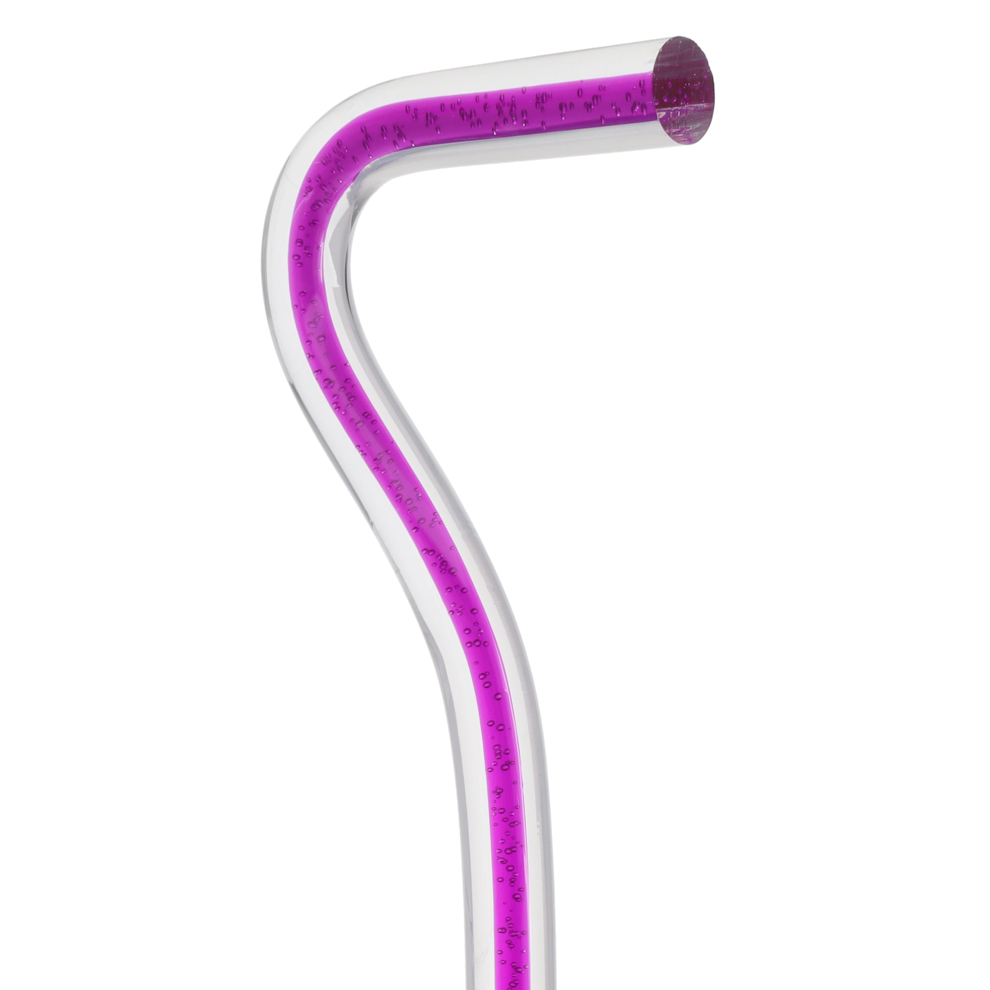 Amethyst Trace Cane: Purple Streak w/ Floating Bubbles in Clear Shaft Buy Cheap Largest Supplier