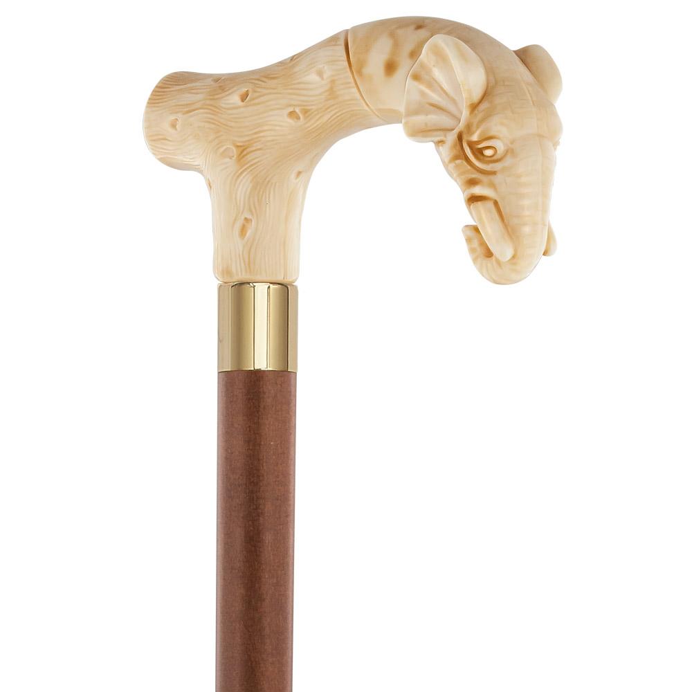 Fritz Elephant Faux Ivory Handle Italian Handle Cane w/ Custom Shaft & Collar Discount Low Shipping Fee