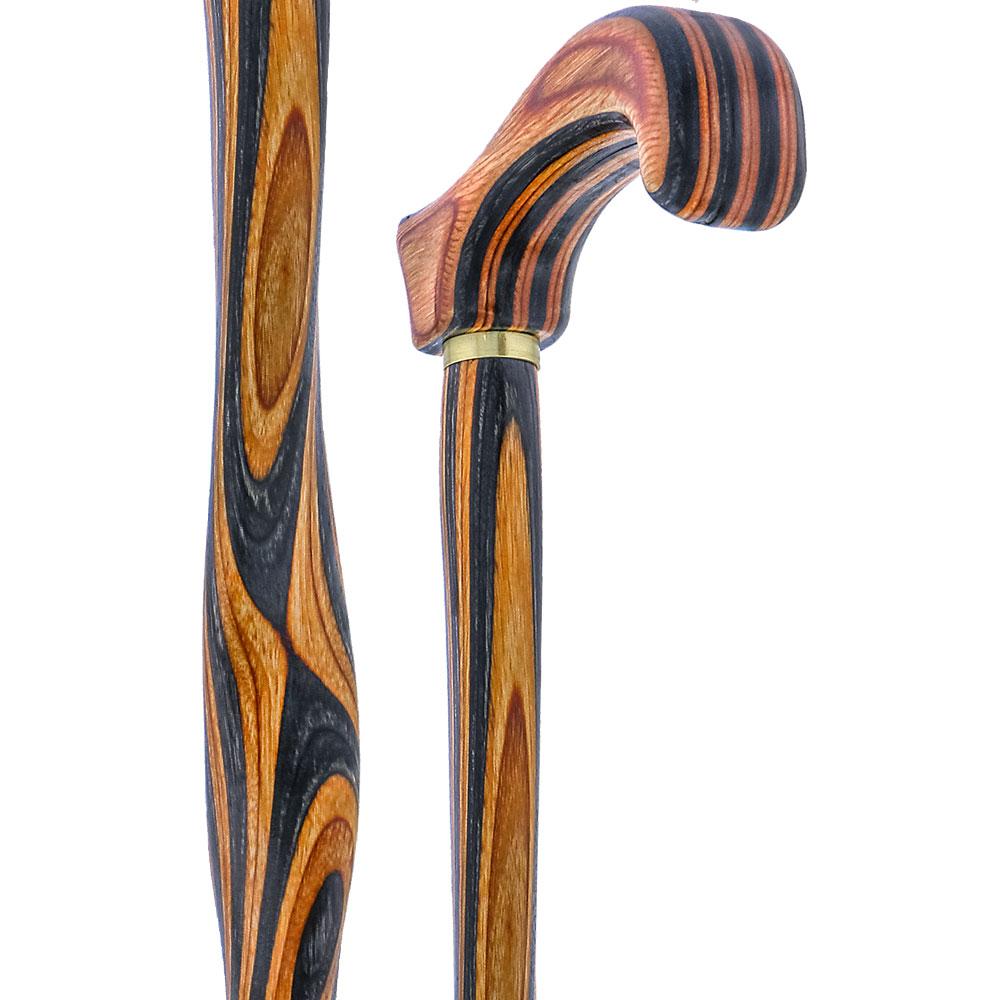 USA-Made Twisted Denim & Oak Cane: Unique Colorwood Laminate Tumblr Cheap Pice