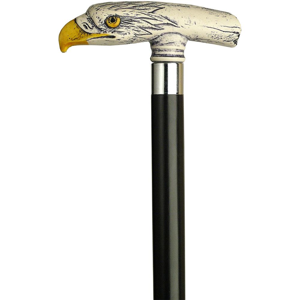 Scrimshaw Eagle T-Shape Cane - Unique Art Carved Design Footlocker Finishline For Sale