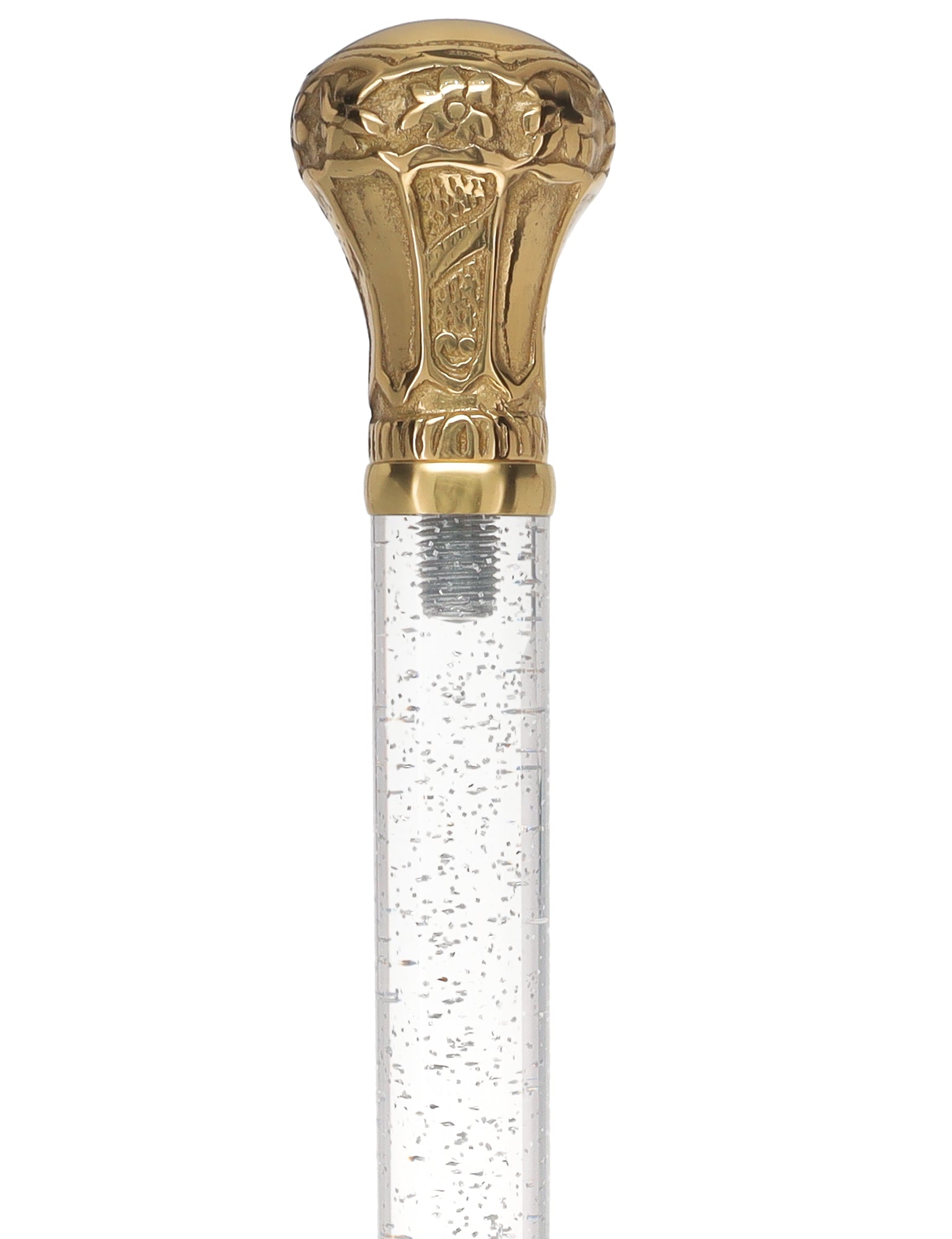 Crystal Elegance Brass Knob Cane with Invisible Acrylic Shaft Options Outlet Huge Surprise