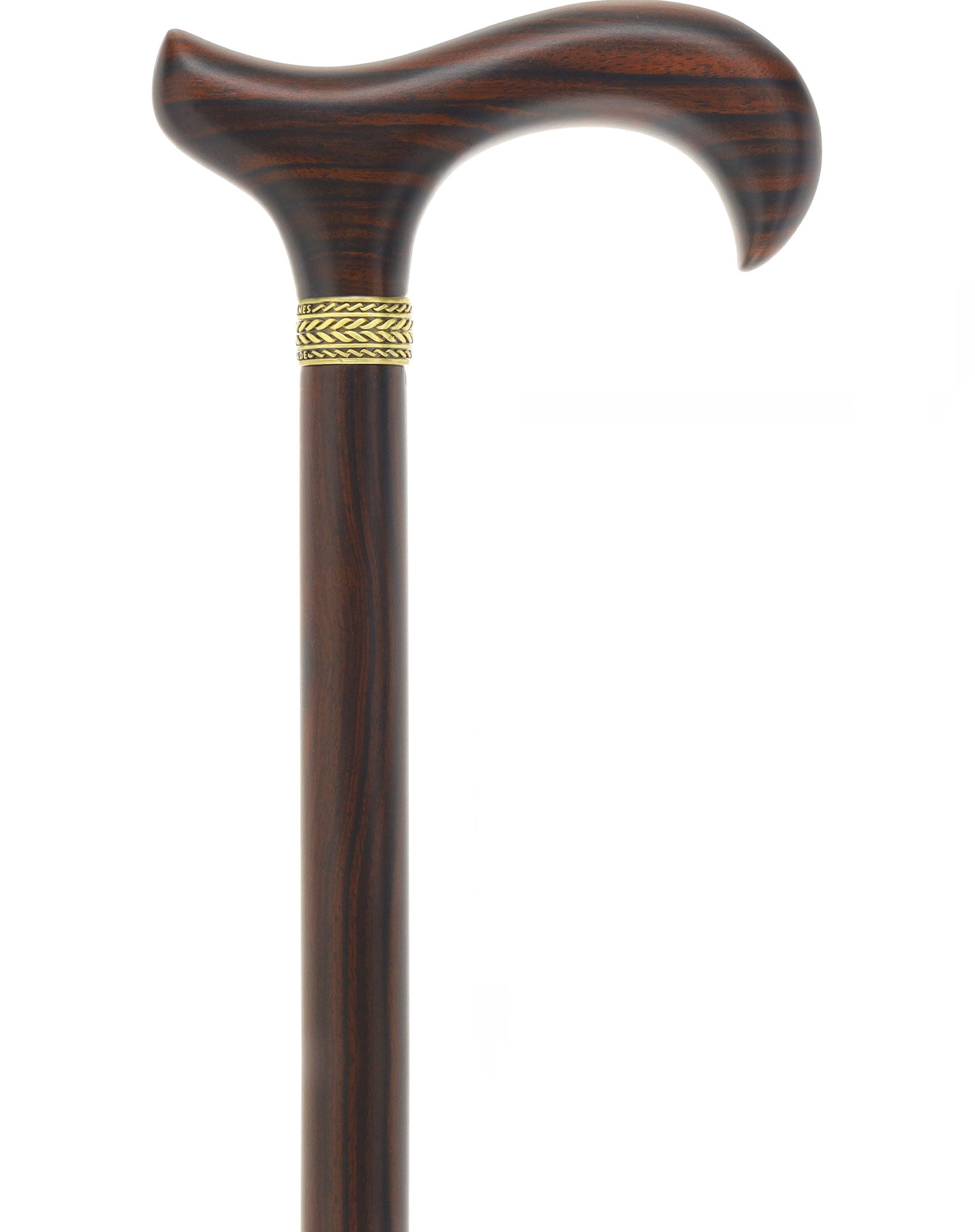 Luxury Derby Cane: Radiant Genuine Ebony Wood, Pewter Gold Collar Low Cost Cheap Online