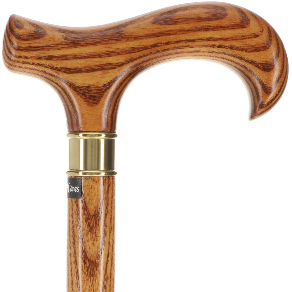 Espresso Natural Ash Derby Walking Cane with Silver Collar Sale Footlocker Pictures