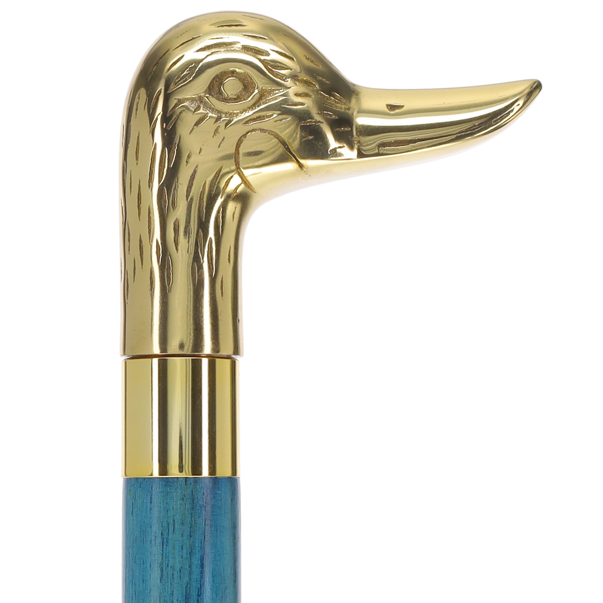 Premium Brass Duck Handle Cane: Stained Custom Color Shaft Cheap Sale Now