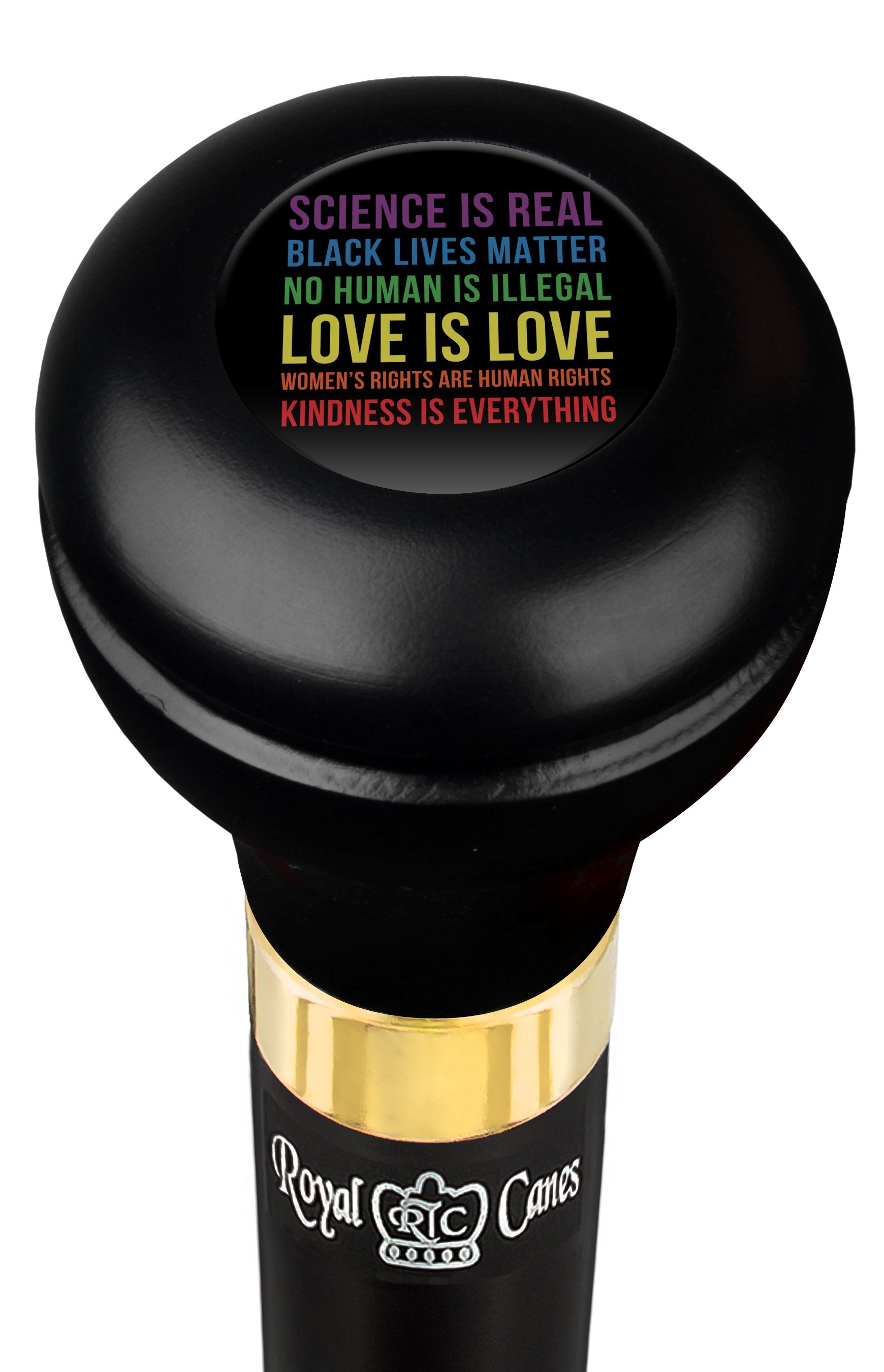 Love is Love Flask Walking Stick w/ Black Beechwood Shaft & Pewter Collar Outlet Get To Buy