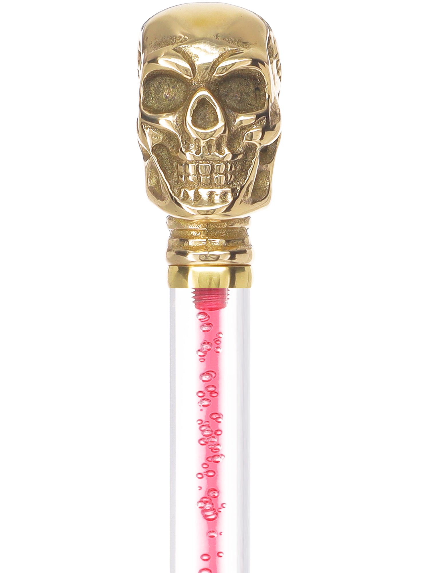 Color Crystal Elegance Brass Skull Cane with Invisible Acrylic Shaft Options Free Shipping 100% Guaranteed