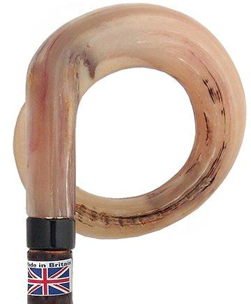 Curly Rams horn Handle Walking Stick With Blackthorn Shaft Manchester Great Sale Cheap Online