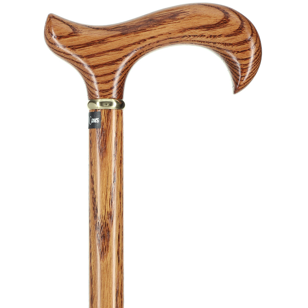 Strong Natural Oak Derby Cane with Gold Collar Free Shipping Big Discount