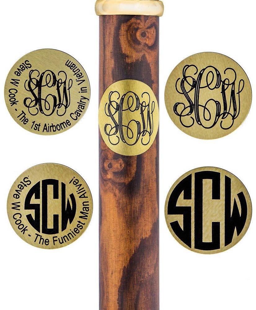 Custom Engraving on Brass Circle: Make Your Cane Unique Free Shipping Fashion Style