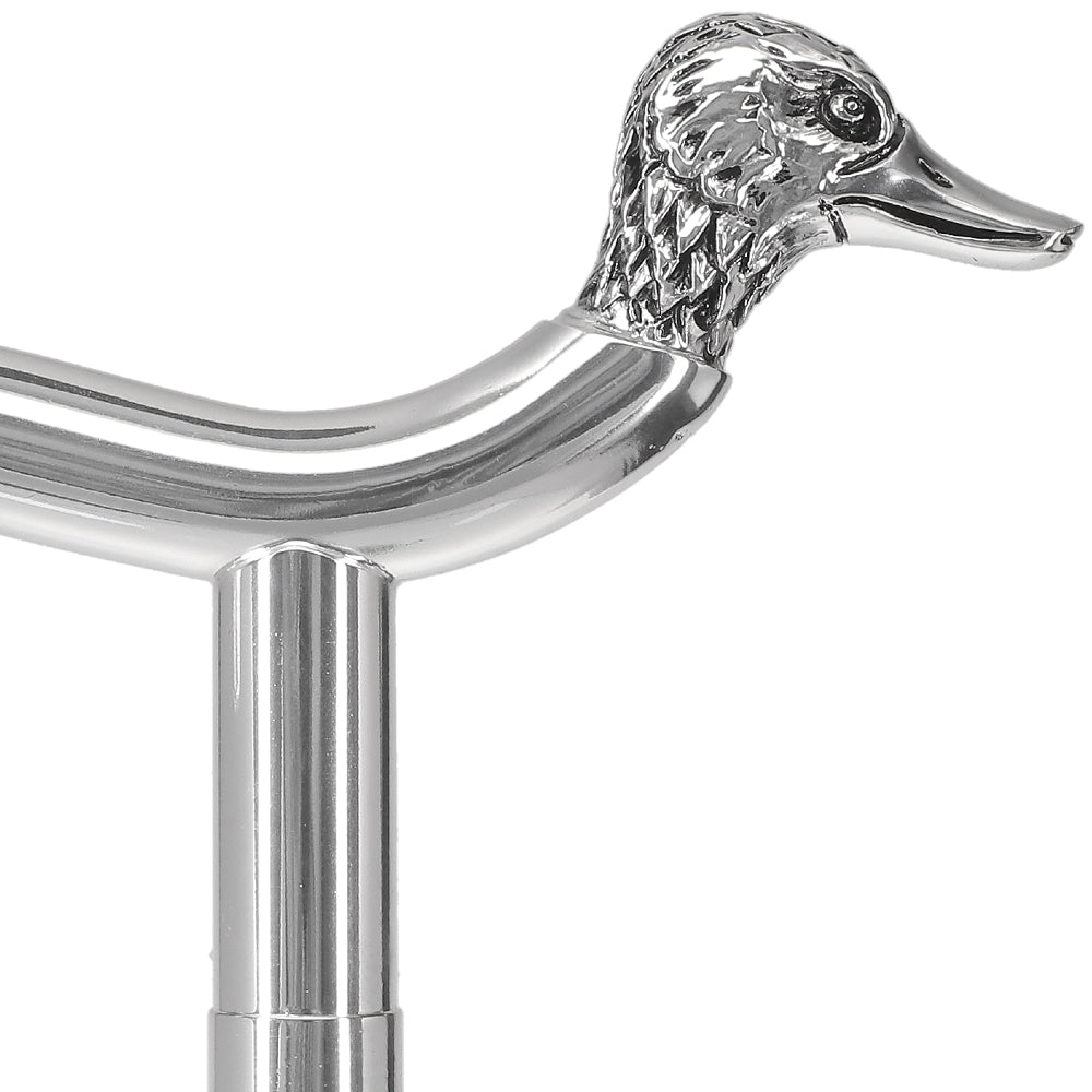 Italian Luxury: 925r Silver Duck Head Fritz Cane, Beechwood Cheap Geniue Stockist