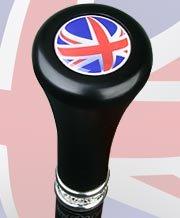 British Flag Flat Top Stick: Beechwood Shaft Pewter Cheap Pice Cost