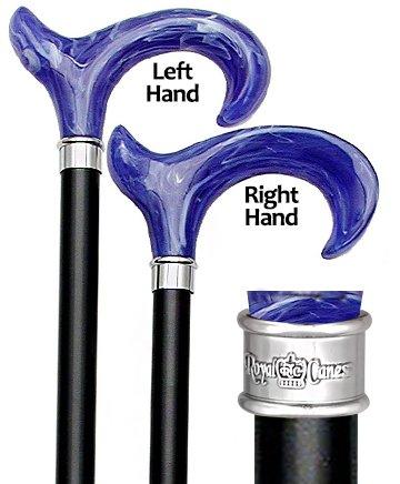 Scratch and Dent Blue Ice Ergonomical Walking Cane With Black Beechwood Shaft And Silver Collar V1238 Free Shipping Tumblr