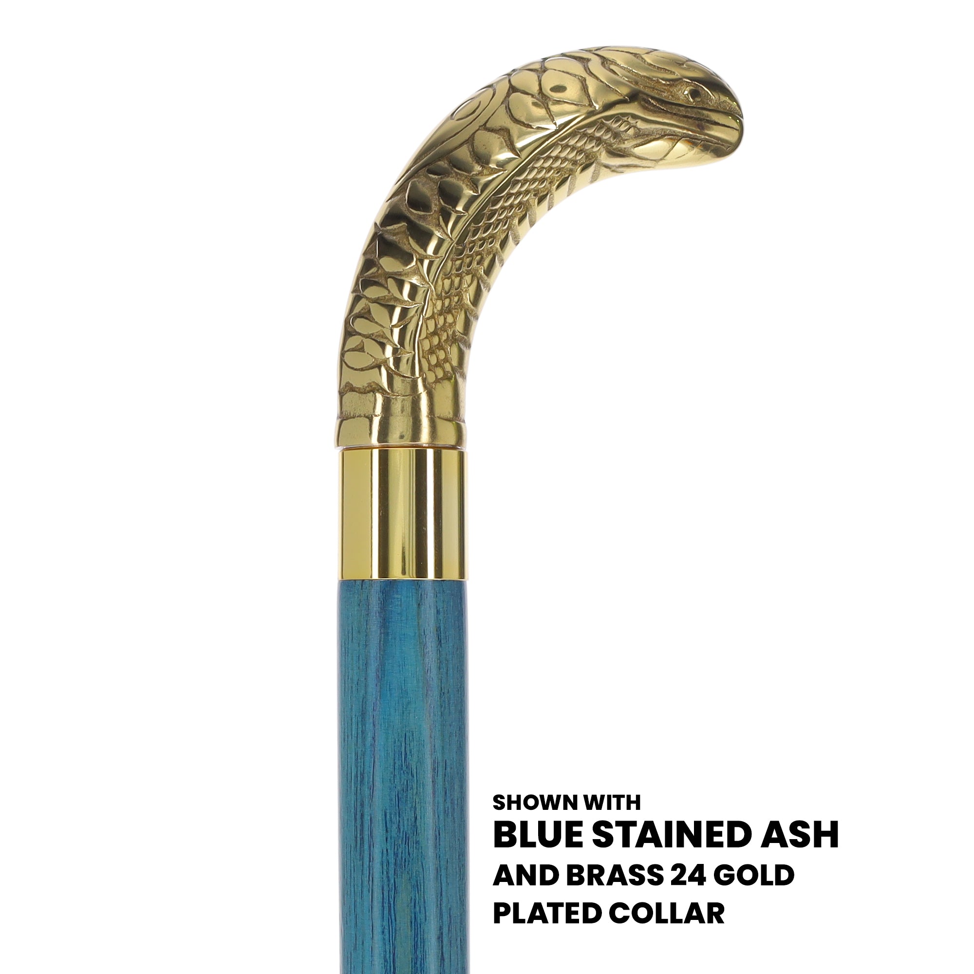 Scratch and Dent Premium Brass Snake Handle Cane: Stained Custom Color Shaft V3481 Cheapest Pice Sale Online