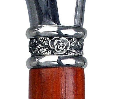 Scratch and Dent Chrome Plated Derby Walking Cane With Padauk Shaft and Rose Pewter Collar V3240 Buy Cheap Cheap