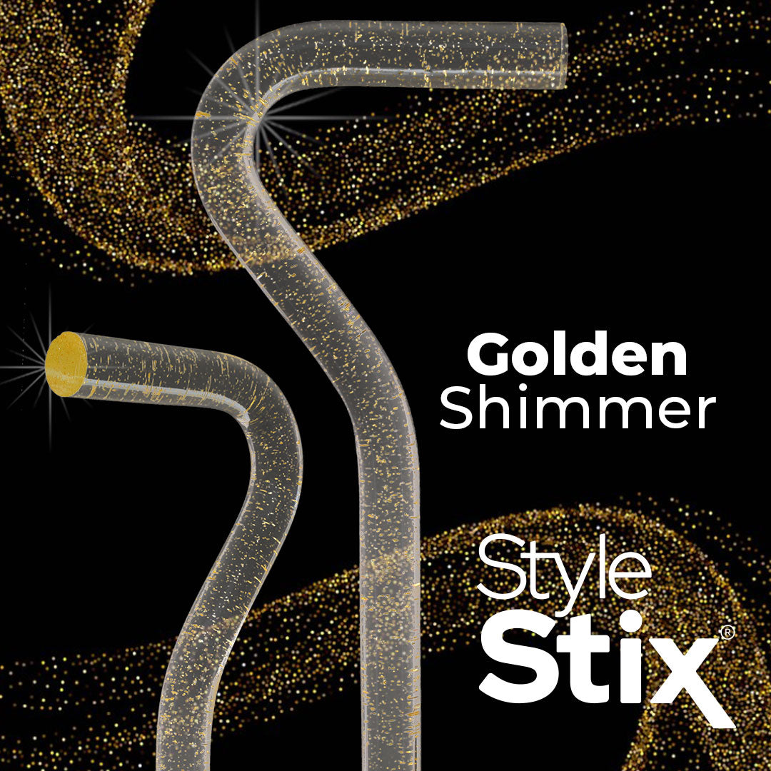 Golden Shimmer Cane: Gold Sparkles in Invisible Clear Shaft Clearance Purchase