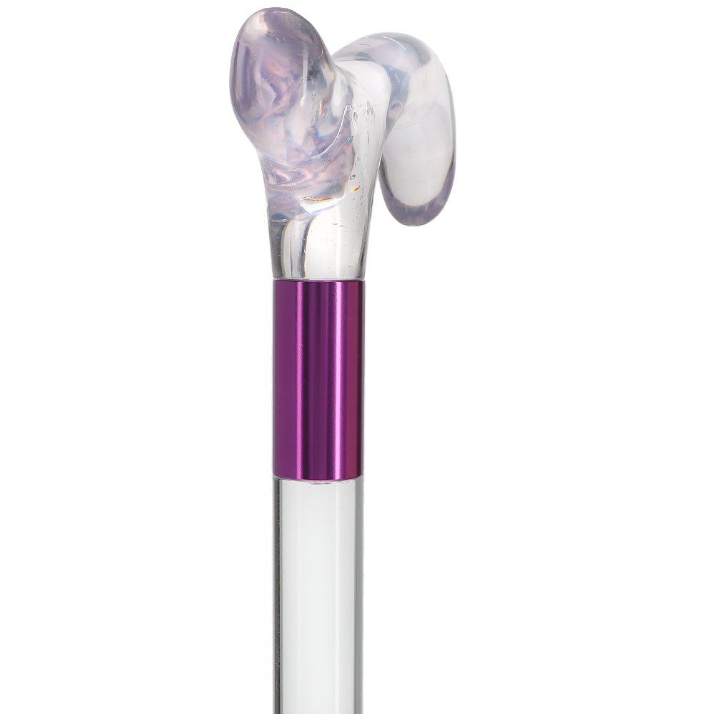 Elevate Style: Clear Lucite Cane with Customizable Collar Free Shipping Geniue Stockist