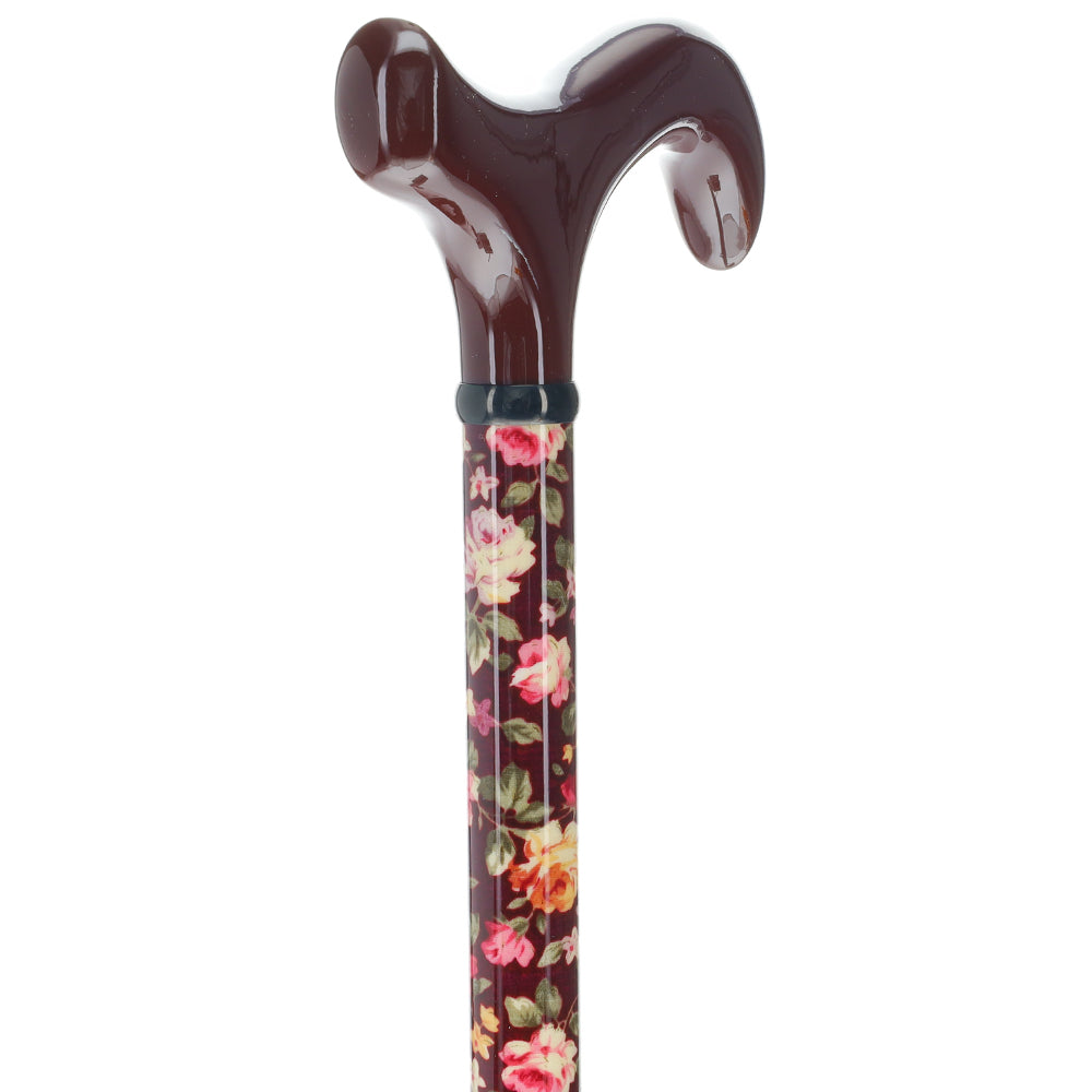 Dark Floral Derby Cane: Adjustable Carbon Fiber Buy Cheap Low Cost