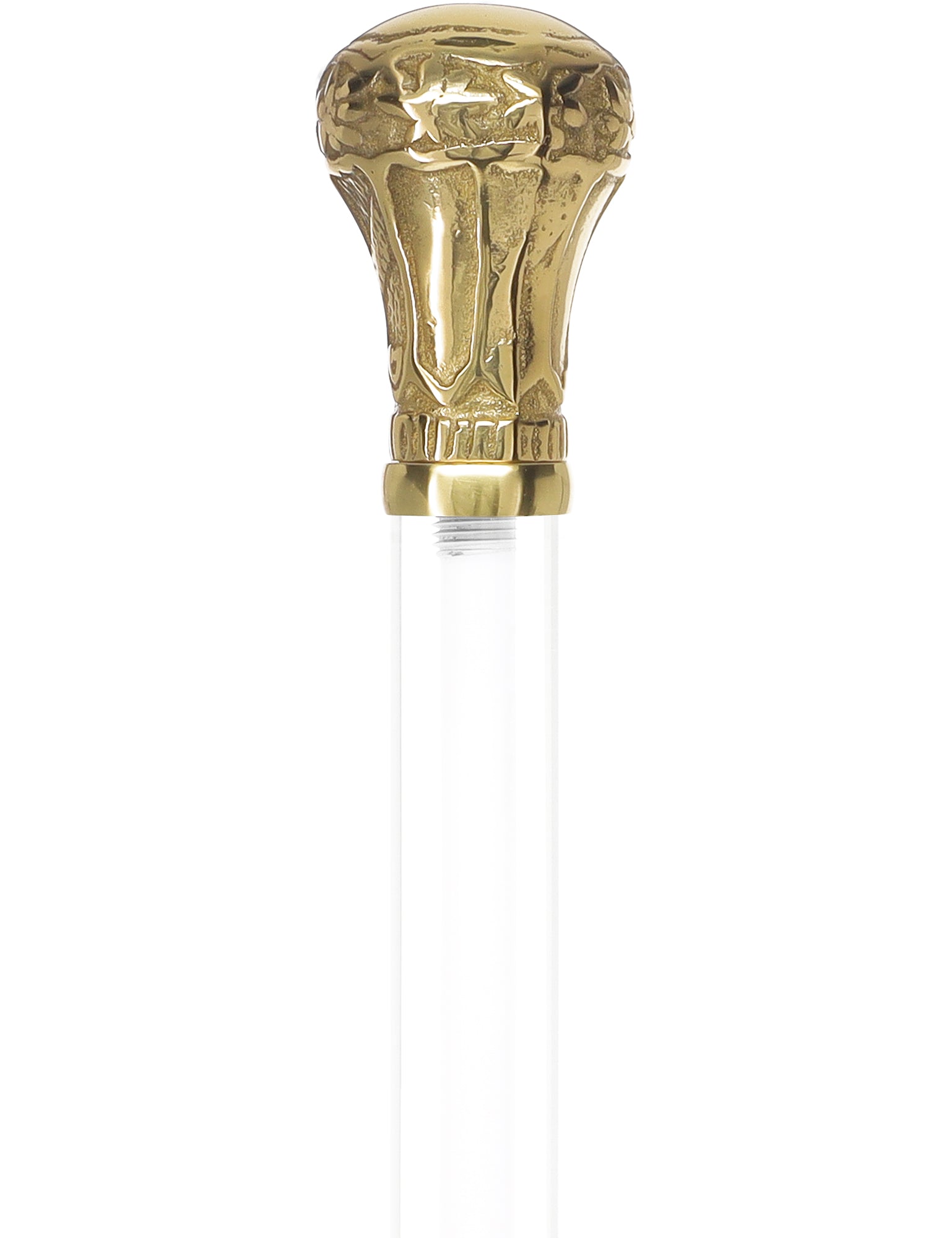 Crystal Elegance Brass Knob Cane with Invisible Acrylic Shaft Options Outlet Huge Surprise