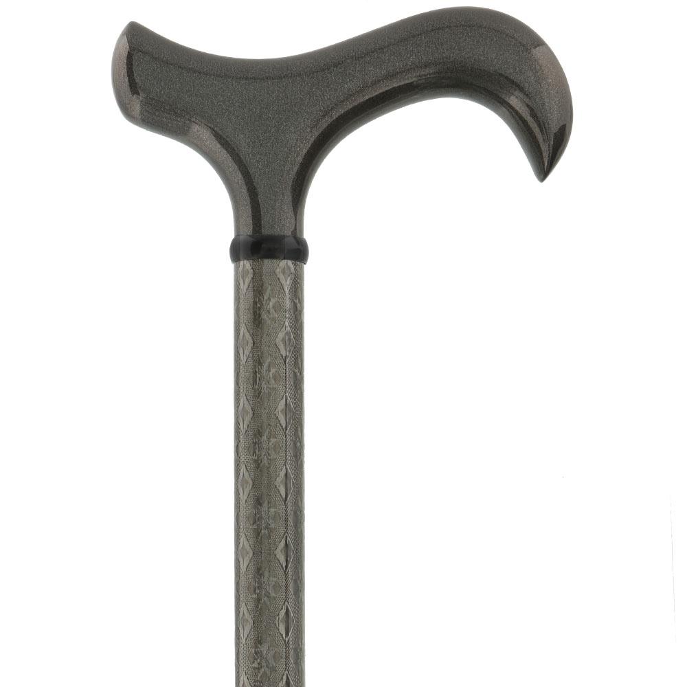 Gray 3D Diamond Pattern Adjustable Derby Carbon Fiber Walking Cane Cheapest Pice Online