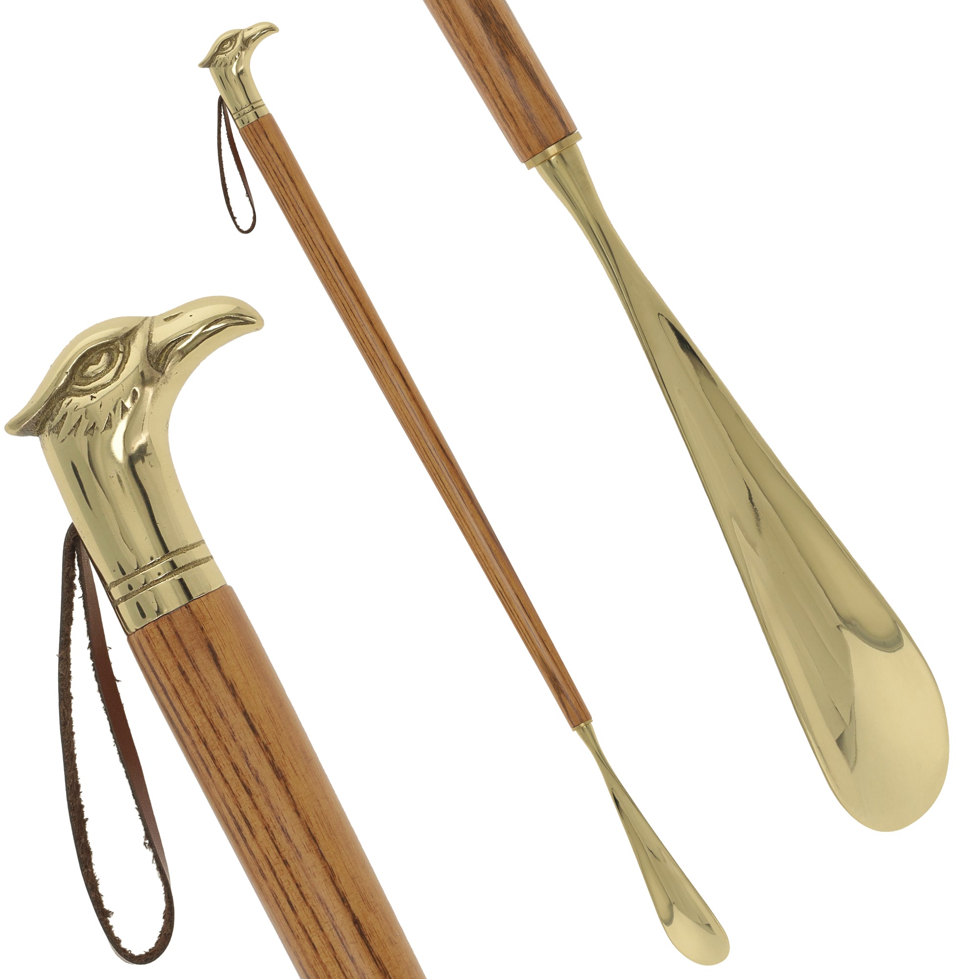 Shoe Horn Elegance: Brass Eagle Head, Durable Ash Wood Handle 2025 Newest Sale Online