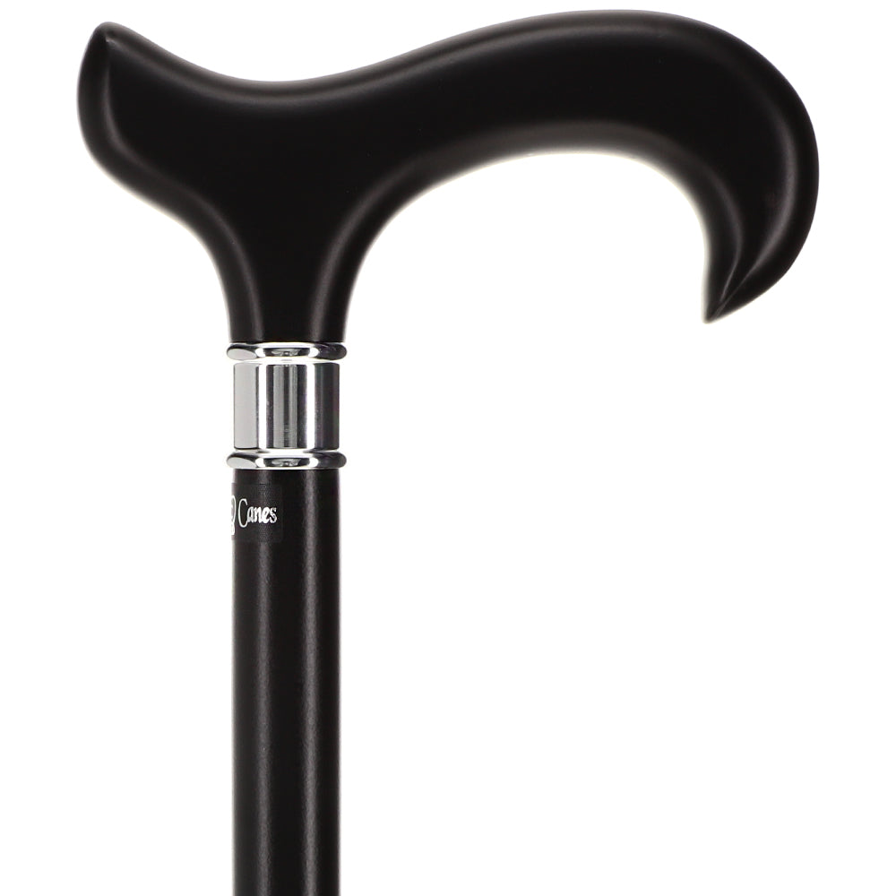 Luxury Sleek Black Derby Cane - Stainless Steel Collar With Paypal Online