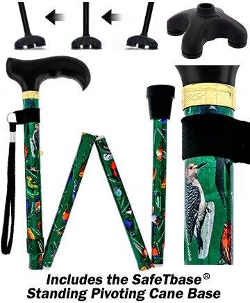 American Songbird Folding Adjustable Designer Derby Walking Cane with Engraved Collar w/ SafeTbase Cheap Manchester Great Sale