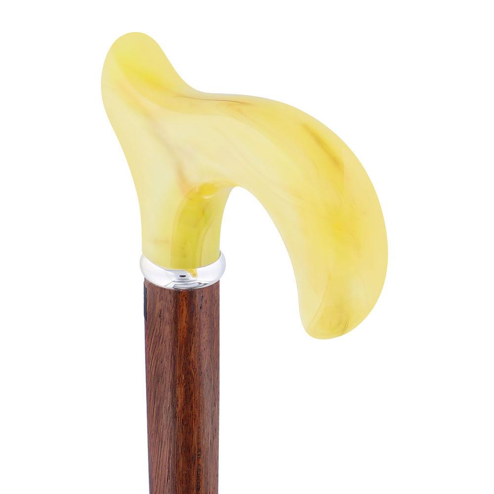 Scratch & Dent Lemon Ice Derby Walking Cane With Genuine Rosewood Shaft and Silver Collar V1460 Low Pice Sale Online