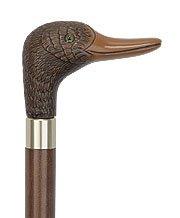 Brown Mallard Duck Head-talian Handle Cane w/ Custom Shaft and Collar Outlet Shop