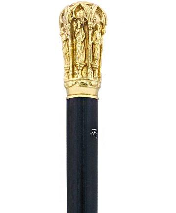 14 K Gold Roman Cathedral Antique Reproduction Knob Handle Walking Stick With Stamina Wood Shaft Buy Cheap Outlet Locations