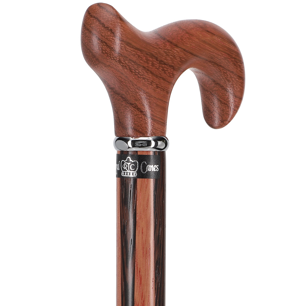 Unique Rosewood Derby: Inlaid Wenge Stripe Walking Cane Outlet Genuine