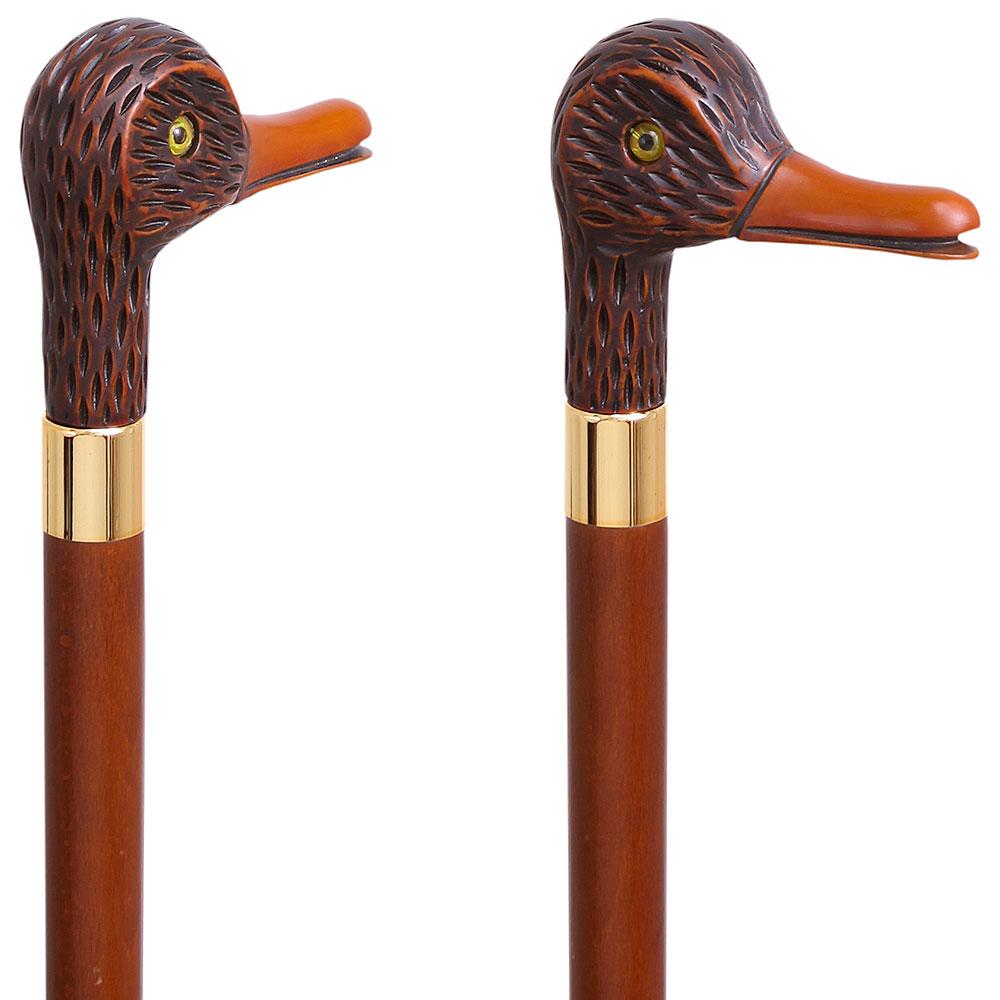 Feathered Duck Imitation Wood Handle Cane Italian Handle w/ Custom Shaft & Collar Buy Cheap Wiki