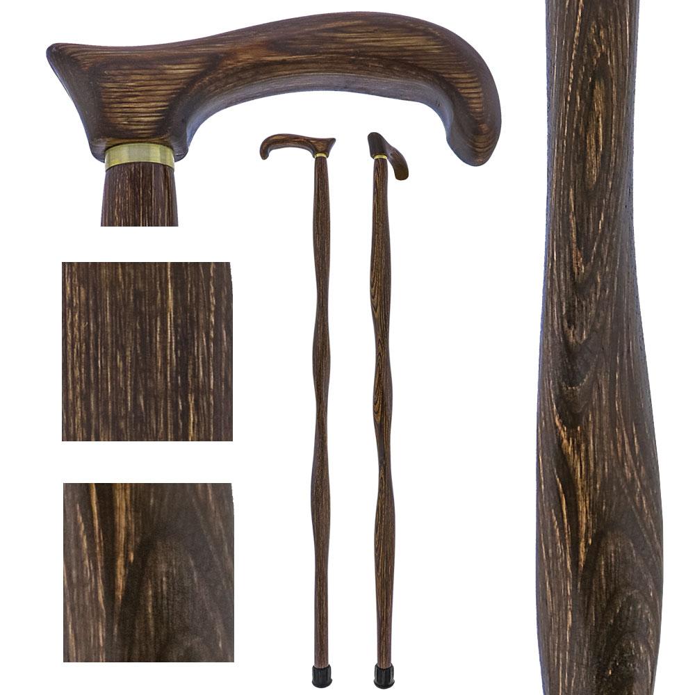 USA-Made Twisted Brown Derby Cane: Unique Colorwood Laminate Best Wholesale Sale Online