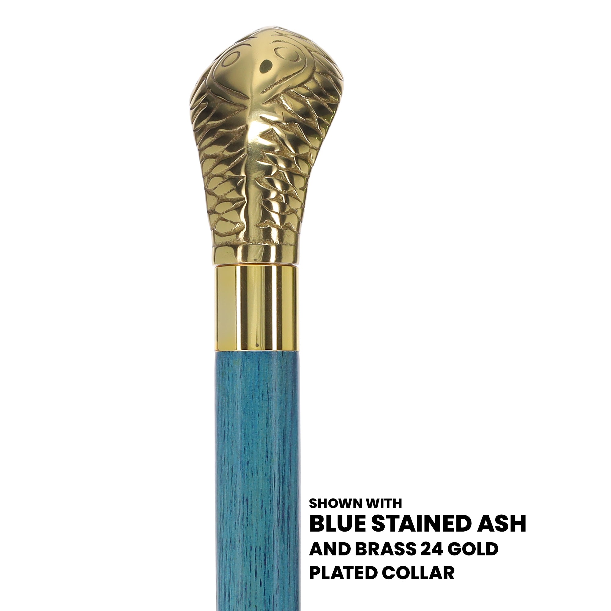 Premium Brass Snake Handle Cane: Stained Custom Color Shaft 2025 Online