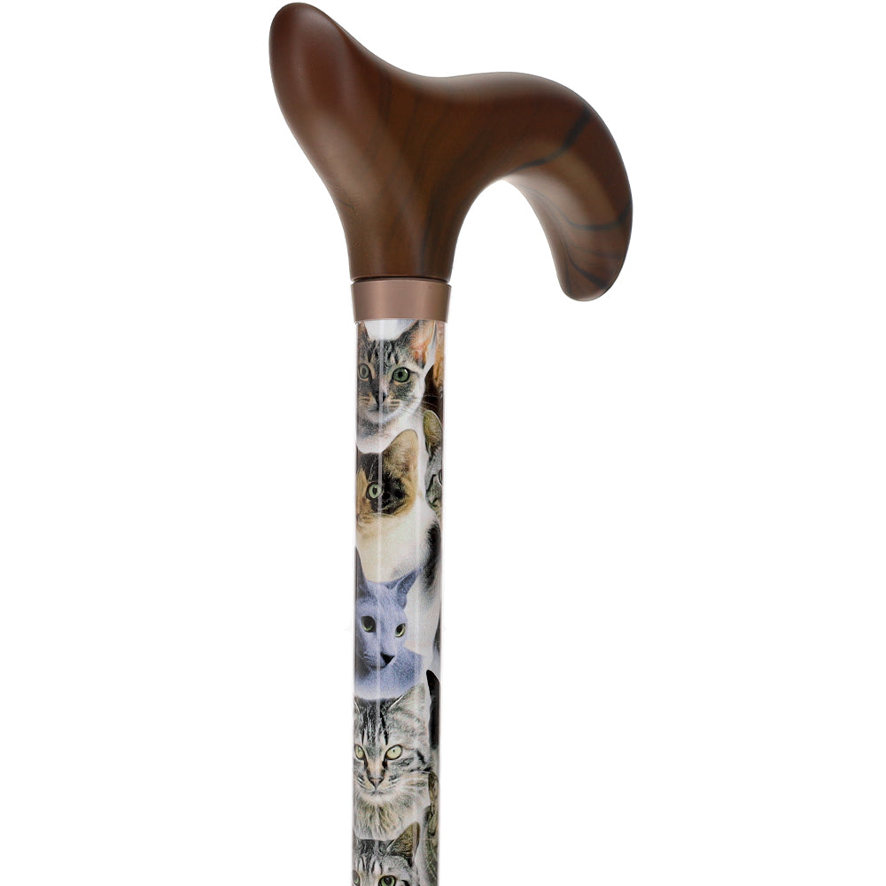 Cat Lovers-Designer Cane, Adjustable w/ Patterned Handle With Credit Card Cheap Pice